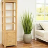Colonne étagère moderne bois hévéa H190cm ATTAN