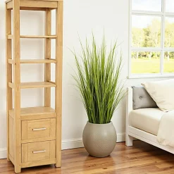 Colonne étagère moderne bois hévéa H190cm ATTAN