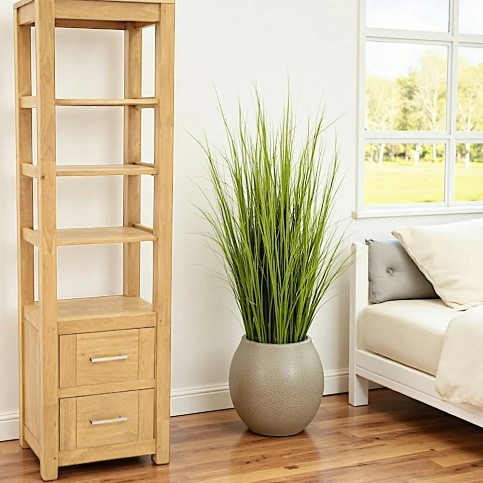 Colonne étagère moderne bois hévéa H190cm ATTAN