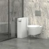 Colonne WC blanche porte, niche et dérouleur papier MARFA