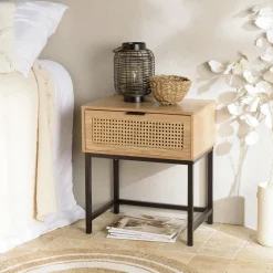 Commode 3 tiroirs cannage en rotin 80 cm PALMA