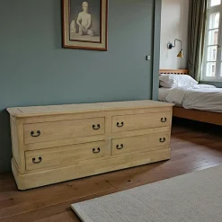 Commode 4 tiroirs hévéa 160x45x60cm TRADITION