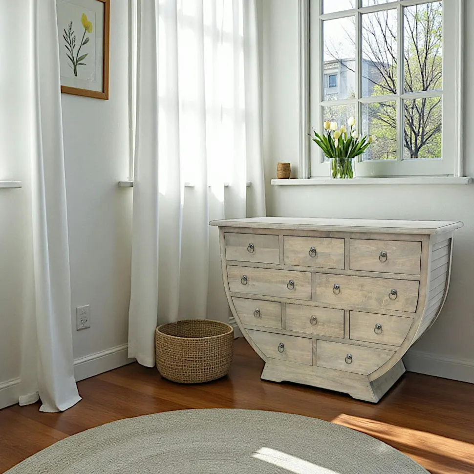Commode bois massif 10 tiroirs TRADITION