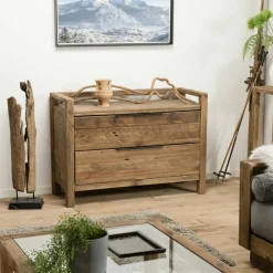 Commode de chambre en bois de pin recyclé DENVER