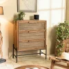 Commode en teck recyclé 3 tiroirs tressage coco SWING
