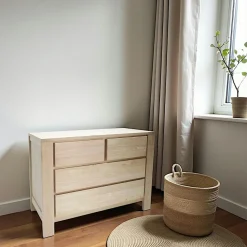 Commode Hévéa 4 tiroirs 110x50x80 OLGA