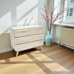 Commode Hévéa 3 tiroirs 100x48x80cm SIXTIES