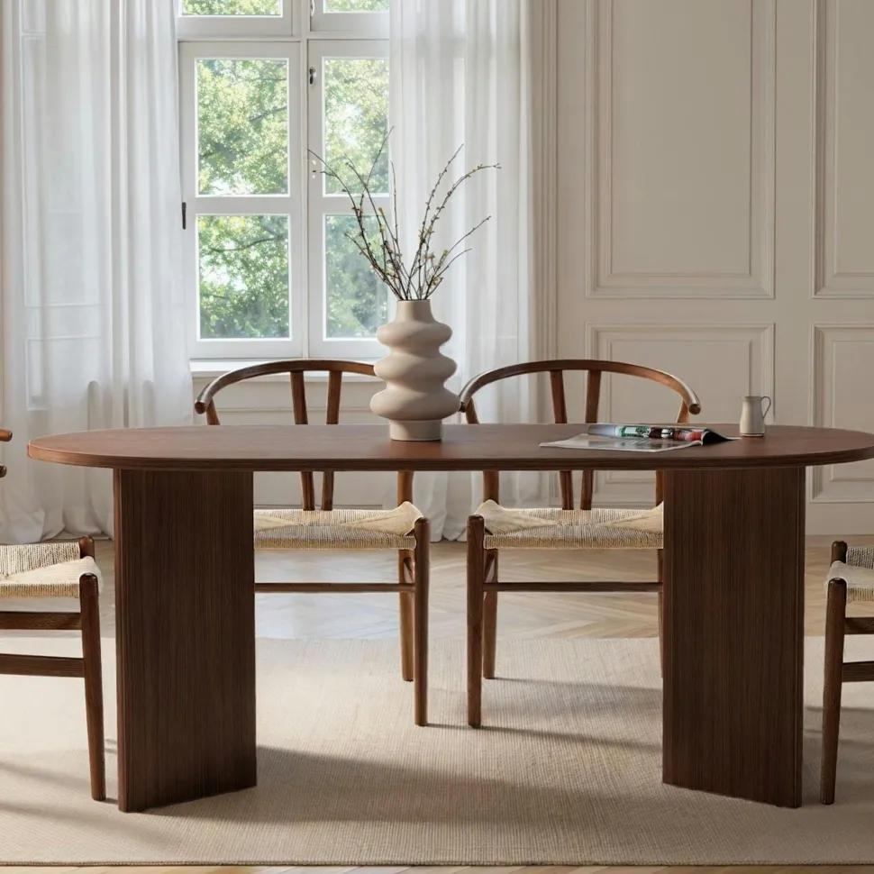 Console de chambre en bois de manguier motif baguette 2 tiroirs DELHI