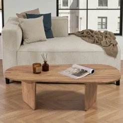 Console d'entrée avec rangement, effet bois clair JENA