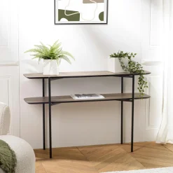 Console double plateau couleur bois LANDAISE