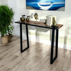 Console epoxy lagon et bois d'acacia BORA