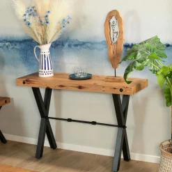 Console industrielle en bois recyclé CALGARY