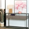 Console verre et acier TORONTO