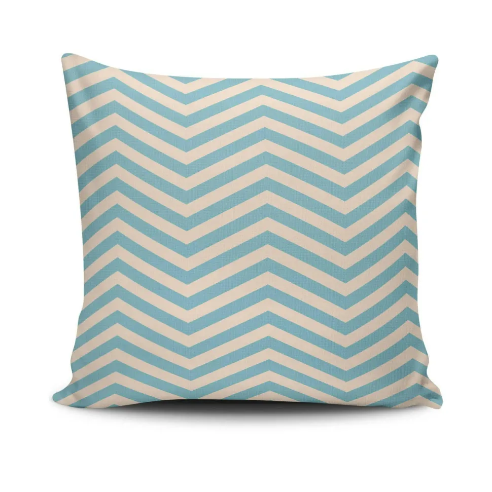 Coussin bleu motif graphique IZMIR