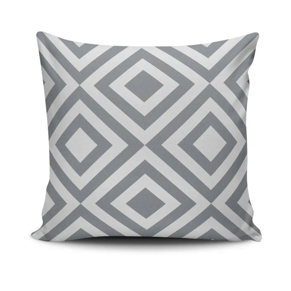 Coussin bleu motif graphique IZMIR