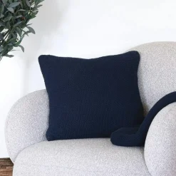 Coussin déco moutarde en coton recyclé BRUGES