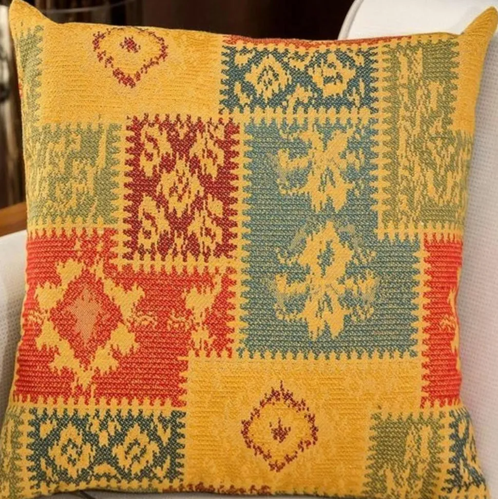 Coussin ethnique – motif patchwork multicolore IZMIR