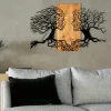 Décoration murale chambre – visages stylisés métal et bois