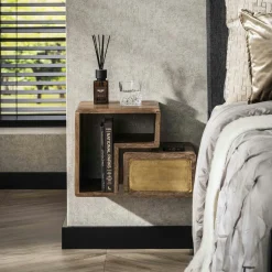 Décoration murale en métal et bois – planisphère