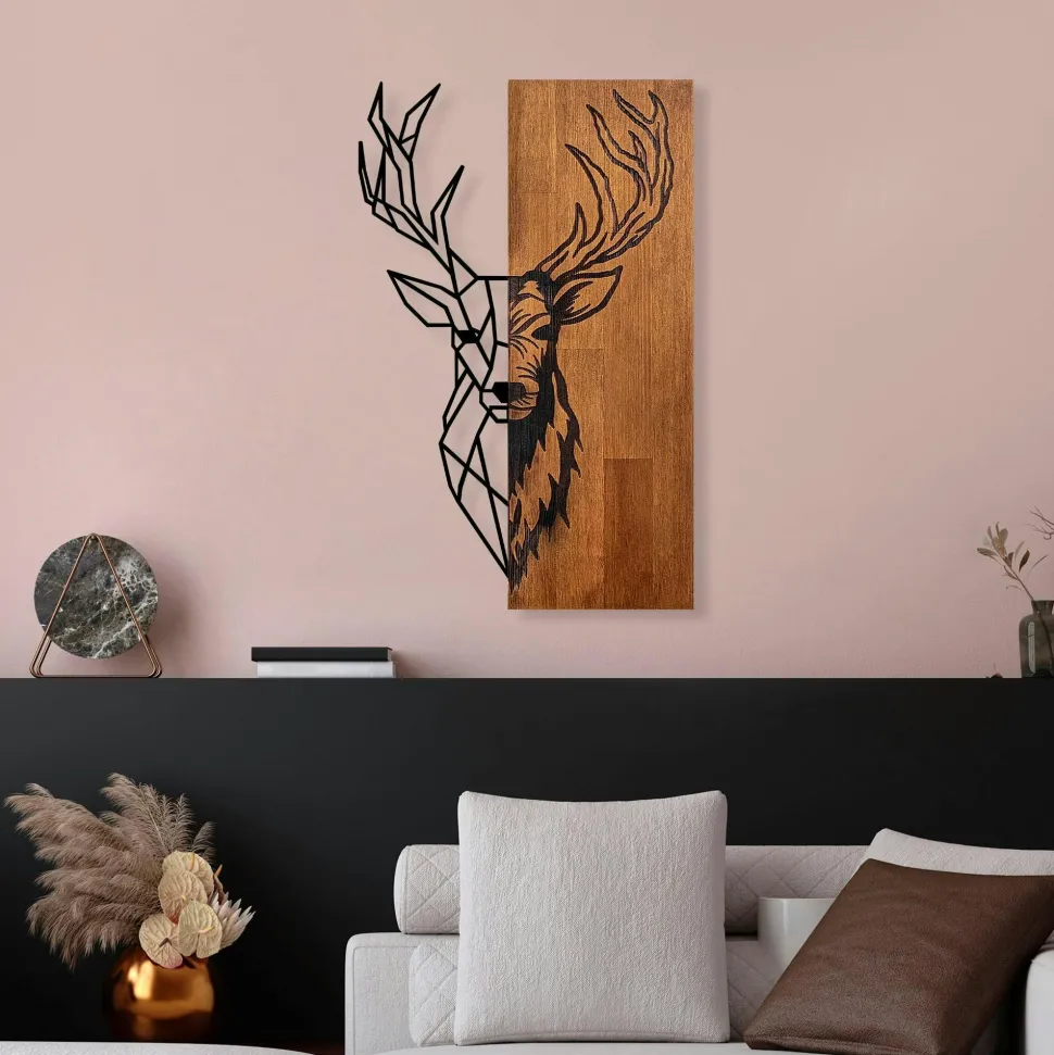 Décoration murale en métal et bois – arbre de vie