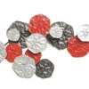 Décoration murale métal bouquet abstrait rouge gris