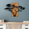 Décoration murale métal et bois – Acacia