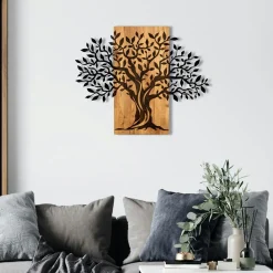 Décoration murale métal et bois – cerf