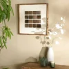 Décoration murale petits carrés bois sur fond blanc DENVER