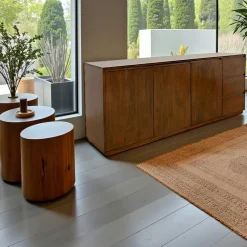 Enfilade / Buffet long Hévéa 3 portes, 3 tiroirs 220x50x90cm BALTIC