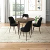 Ensemble table ronde Ø90 cm + 4 chaises noires AROLA