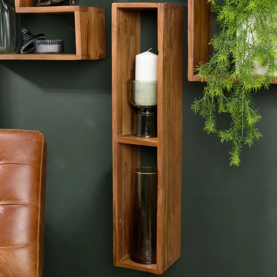Etagère cube en bois recyclé de teck SWING