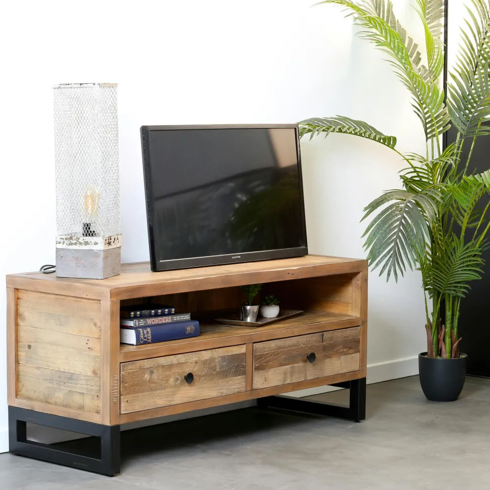 Etagère murale bois massif bordure naturelle 120 cm MELBOURNE