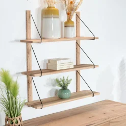Etagère murale bois massif 6 plateaux (bois blanc) PALERME