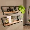 Etagère murale bois métal moderne (lot de 3) MELBOURNE