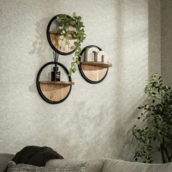 Etagère murale bois métal moderne (lot de 3) MELBOURNE