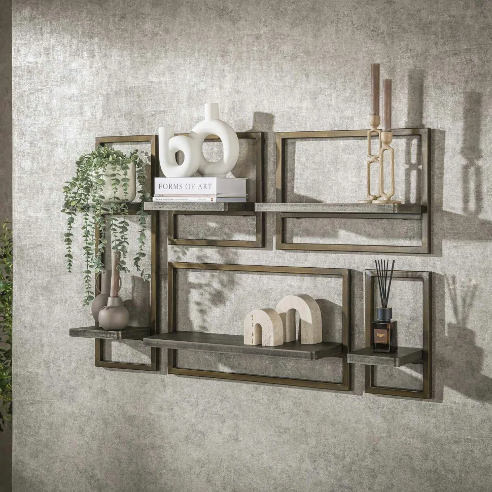 Etagère murale de salon style vintage (ensemble de 5) RALF