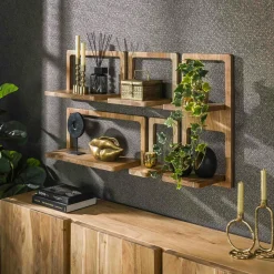 Etagère murale en bois d'acacia style 70s (lot de 5) MELBOURNE