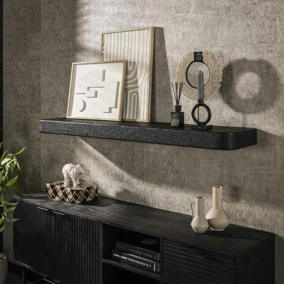 Etagère murale noire 100 cm TAJ