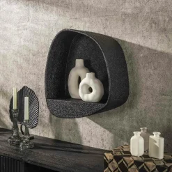 Etagère murale noire forme organique 46 cm TAJ