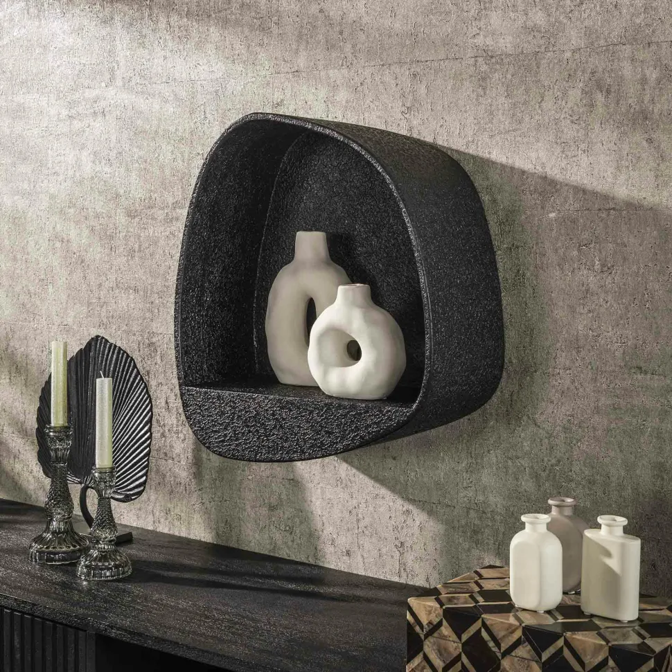 Etagère murale noire forme organique 48 cm TAJ
