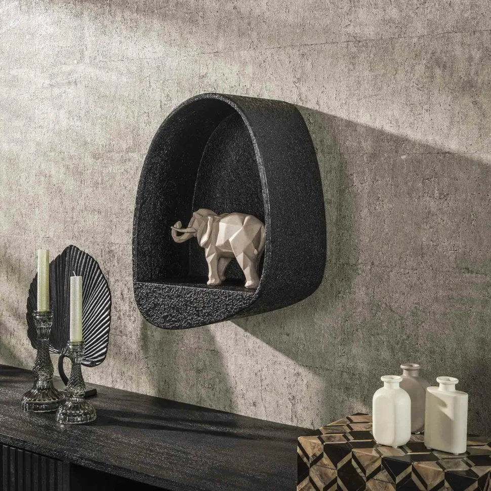 Etagère murale noire forme organique 48 cm TAJ