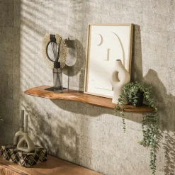 Etagère murale organique en bois d'acacia 60 cm MELBOURNE