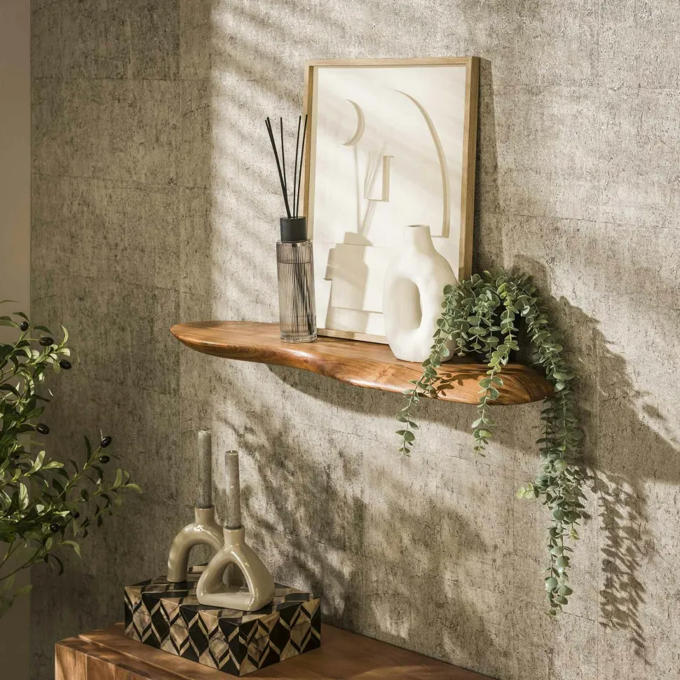 Etagère murale organique en bois d'acacia 90 cm MELBOURNE