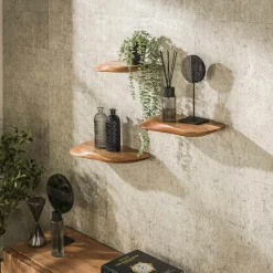Etagère murale organique en bois d'acacia 90 cm MELBOURNE