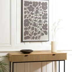 Etagère murale ronde bois recyclé brut 1 tiroir D40 cm CYCLADES