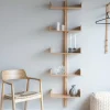 Etagère murale verticale en bambou 5 plateaux avec joues 180 cm TALLINN