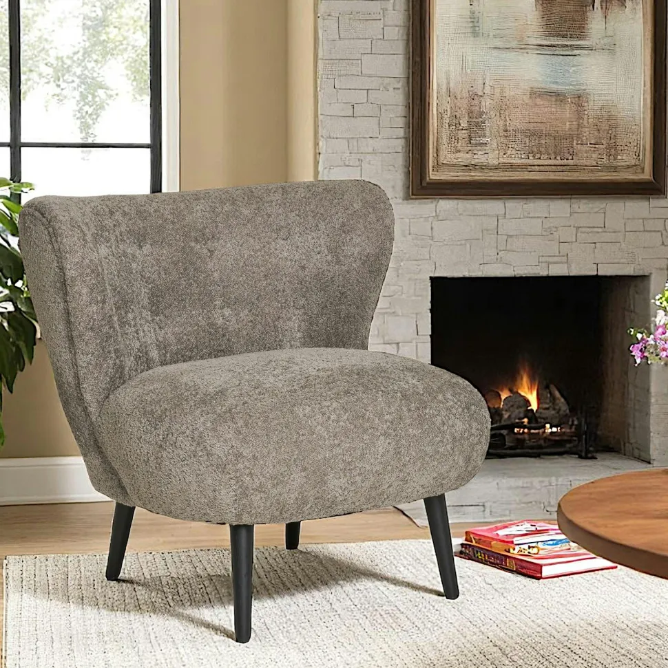 Fauteuil beige taupe en tissu BERLIN