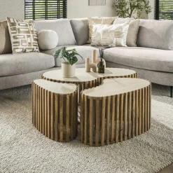 Fauteuil cabriolet design tissu bouclé terracotta IENA