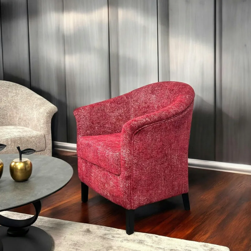 Fauteuil Cabriolet rouge chiné MIRA