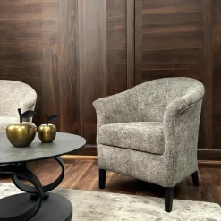 Fauteuil Cabriolet rouge chiné MIRA